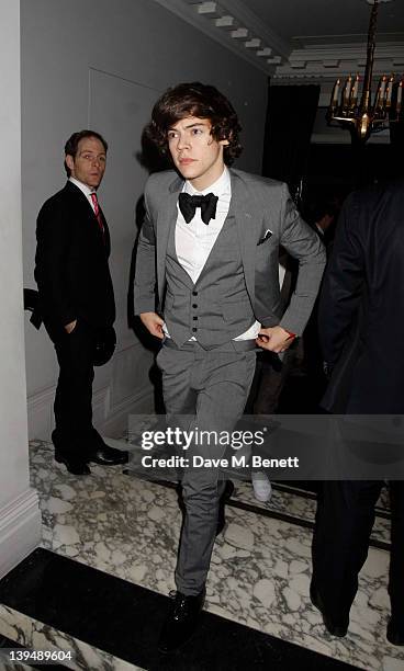 Harry Styles of One Direction attends the Sony aftershow for the 2012 BRIT awards at The Arts Club on February 21, 2012 in London, England.