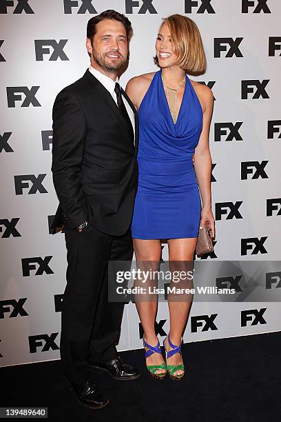 Jason Priestley and Naomi Lowde-Priestley attend the the FX channel launch at Swifts, Darling Point on February 22, 2012 in Sydney, Australia.