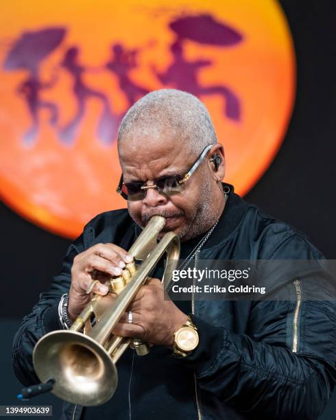 Terence Blanchard performs during 2022 New Orleans Jazz & Heritage Festival at Fair Grounds Race Course on May 01, 2022 in New Orleans, Louisiana.