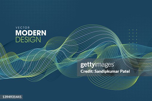 Abstract background with a colored dynamic waves, line and particles Abstract background with a colored dynamic waves, line and particles