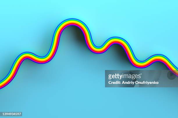 abstract rainbow curve chart - shaking motion stock pictures, royalty-free photos & images