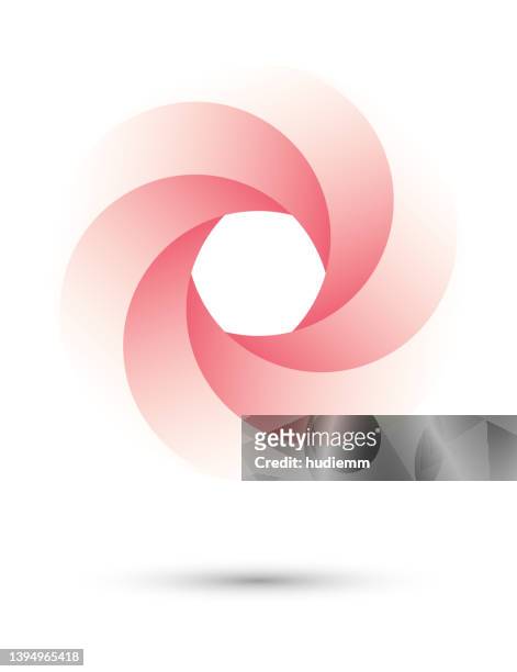 illustrazioni stock, clip art, cartoni animati e icone di tendenza di logo del modello vector vortex aperture wheel - spirale ricciolo