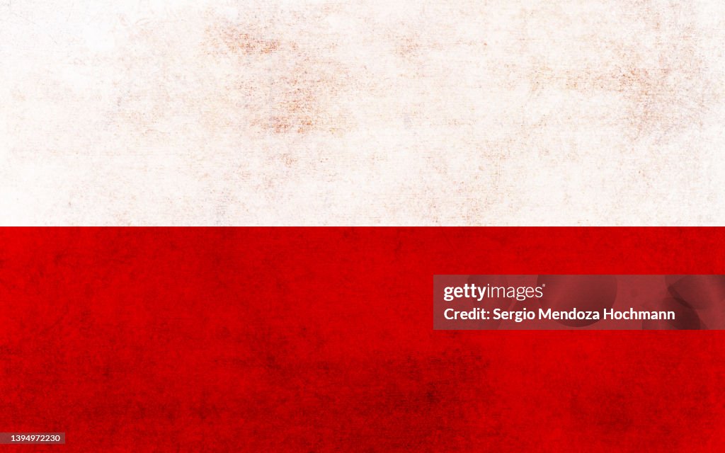Flag of Poland with a grunge texture