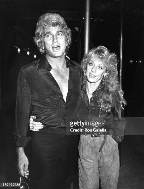 Actor Michael Landon and wife Cindy Clerico sighted on November 21, 1982 at the Sherry Netherland Hotel in Los Angeles, California.