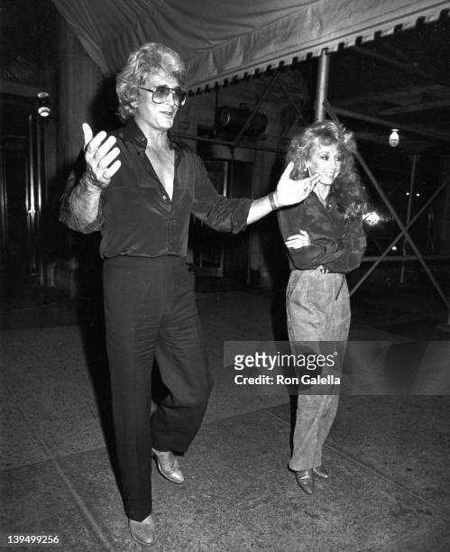 Actor Michael Landon and wife Cindy Clerico sighted on November 21, 1982 at the Sherry Netherland Hotel in Los Angeles, California.
