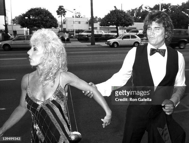Actor Michael Landon and wife Cindy Clerico attend the premiere of "Sam's Son" on August 15, 1984 at the Academy Theater in Beverly Hills, California.