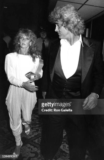 Actor Michael Landon and wife Cindy Clerico attend USO Distinguished Americans Awards Honoring Dolores Hope on February 21, 1983 at the Beverly...