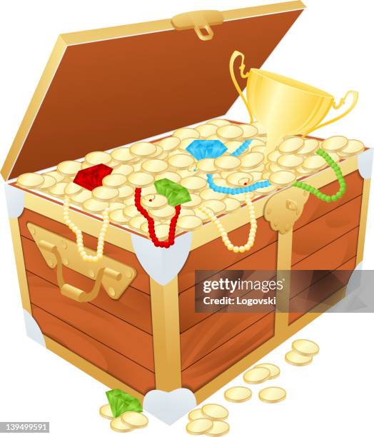 vector treasure chest - opening trunk stock illustrations