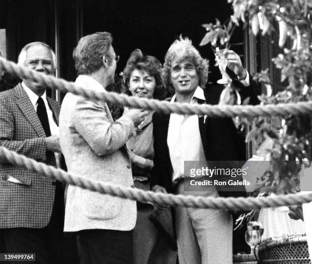 Actor Michael Landon attends the party for Michael Landon-Cindy Clerico Wedding on February 14, 1983 at Michael Landon's home in Malibu, California.
