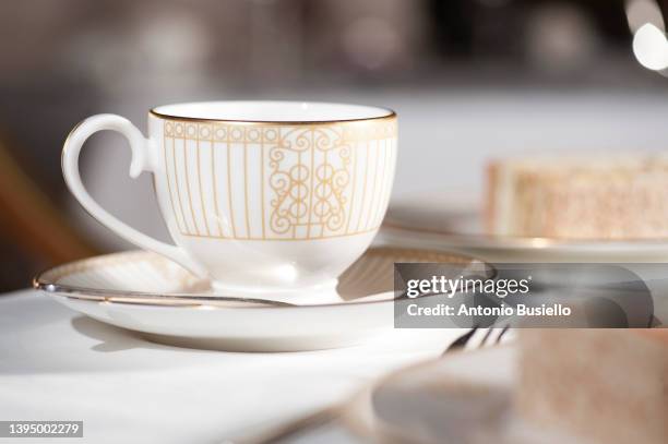 fancy elegant porcelain  tea cup - english afternoon tea stock pictures, royalty-free photos & images