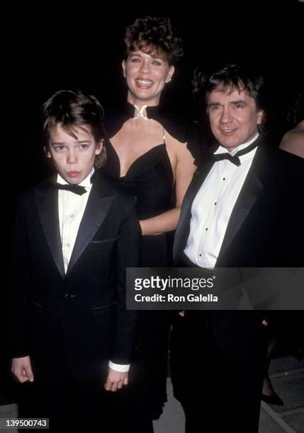 Actor Dudley Moore, wife Brogan Lane and his son Patrick Moore attend "America's All-Star Tribute to Elizabeth Taylor" - A Presentation of the Second...