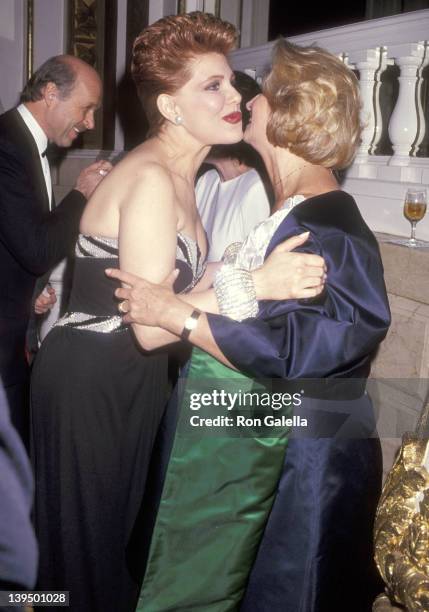 Cosmetic entrepreneur Georgette Mosbacher and fashion editor Shirley Lord Rosenthal attend the Winternight 1991 Gala to Benefit Lighthouse...