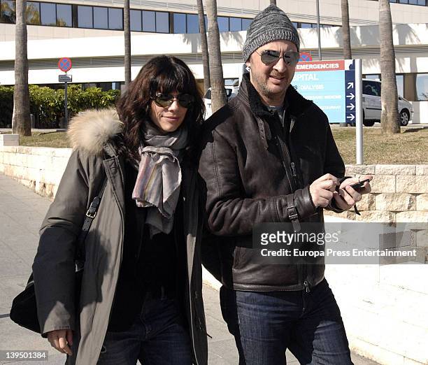 Pedro Larranaga and Maribel Verdu visit Carlos Larranaga on February 5, 2012 in Benalmadena, Spain. Carlos Larranaga has been undergoing a surgery to...