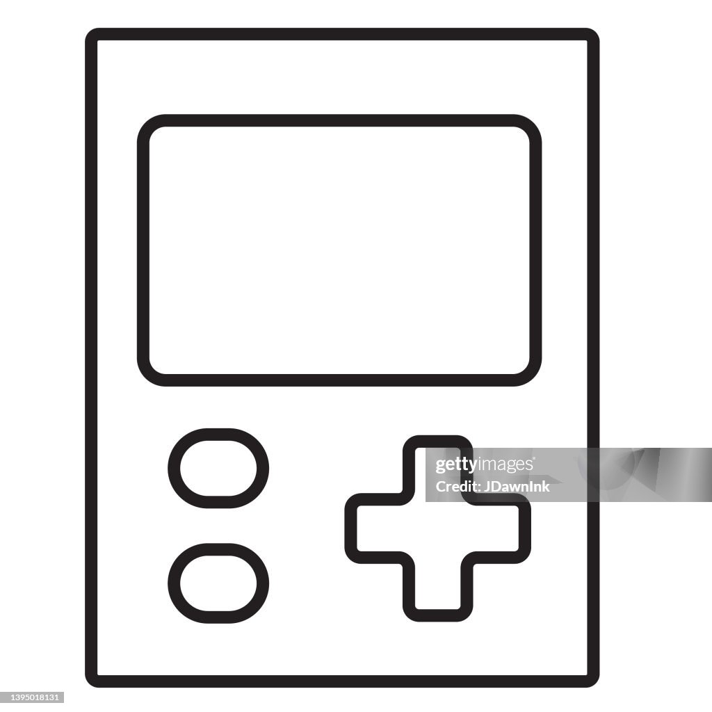 Retro Arcade Gaming Handheld Videospiel tragbarer Controller Thin Line Icon - editierbarer Strich