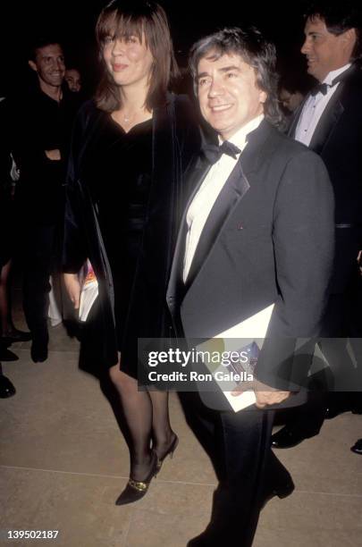 Actor Dudley Moore and wife Brogan Lane attend The Society of Singers' Second Annual Ella Award Salute to Frank Sinatra on December 3, 1990 at...