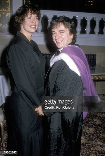 Actor Dudley Moore and wife Brogan Lane attend the Oxford University's $400 Million Fundraiser Campaign Kick-Off Dinner on September 19, 1989 at The...