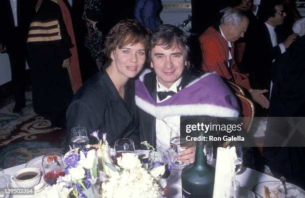 Actor Dudley Moore and wife Brogan Lane attend the Oxford University's $400 Million Fundraiser Campaign Kick-Off Dinner on September 19, 1989 at The...