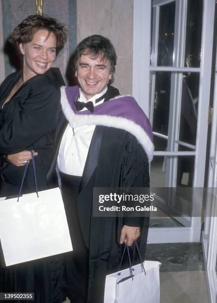 Actor Dudley Moore and wife Brogan Lane attend the Oxford University's $400 Million Fundraiser Campaign Kick-Off Dinner on September 19, 1989 at The...