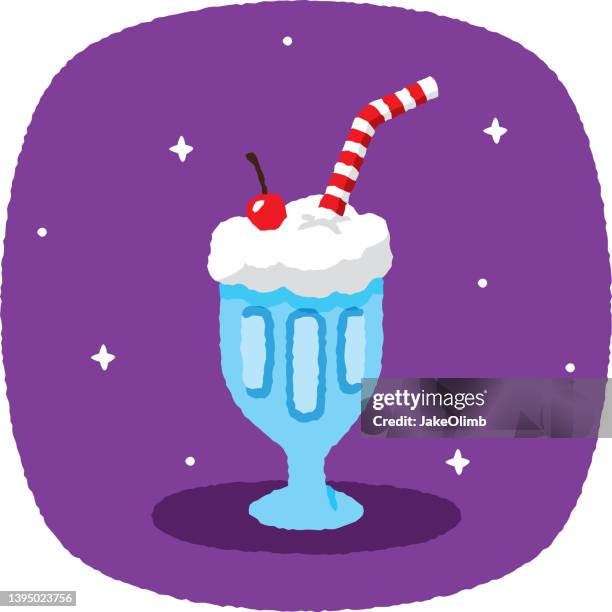 milkshake doodle 4 - vanilla milkshake stock illustrations