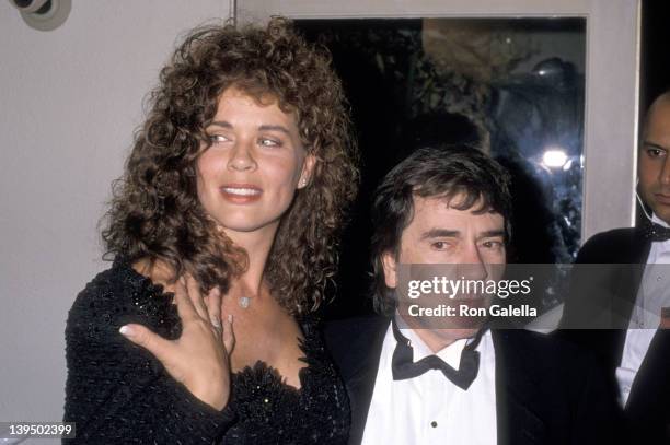 Actor Dudley Moore and wife Brogan Lane attend the 61st Annual Academy Awards After Party Hosted by Irving "Swifty" Lazar on March 29, 1989 at Spago...