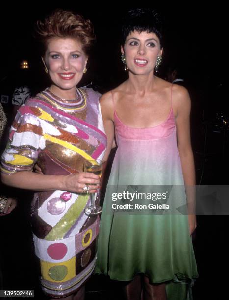 Cosmetic entrepreneur Georgette Mosbacher and socialite Gayfryd Steinberg attend the Dance Theatre of Harlem's Spring Gala on May 1, 1991 at the...