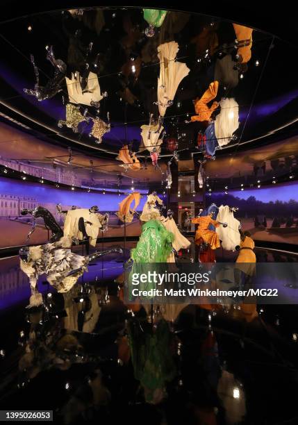 View inside the "In America: An Anthology of Fashion" exhibition during the 2022 Met Gala at The Metropolitan Museum of Art on May 02, 2022 in New...