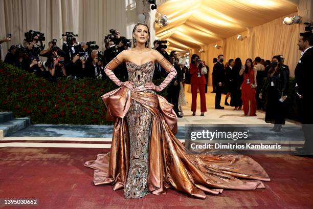 Met Gala Co-Chair Blake Lively attends The 2022 Met Gala Celebrating "In America: An Anthology of Fashion" at The Metropolitan Museum of Art on May...