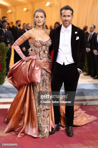 Blake Lively and Ryan Reynolds attend The 2022 Met Gala Celebrating "In America: An Anthology of Fashion" at The Metropolitan Museum of Art on May...