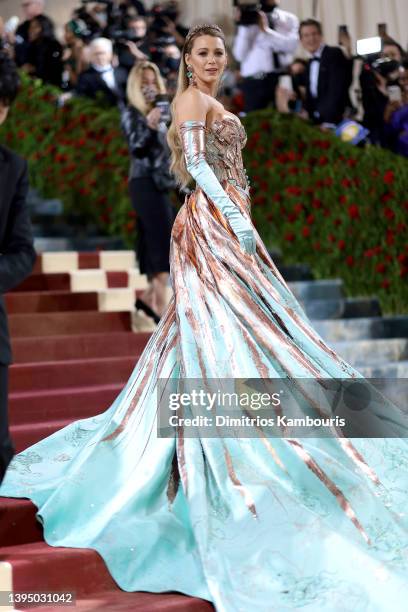 Met Gala Co-Chair Blake Lively attends The 2022 Met Gala Celebrating "In America: An Anthology of Fashion" at The Metropolitan Museum of Art on May...