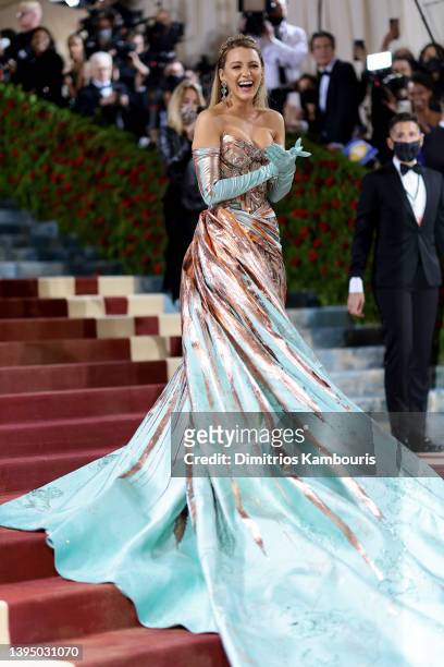 Met Gala Co-Chair Blake Lively attends The 2022 Met Gala Celebrating "In America: An Anthology of Fashion" at The Metropolitan Museum of Art on May...