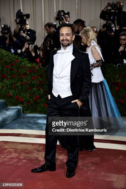 Met Gala Co-Chair Lin-Manuel Miranda attends The 2022 Met Gala Celebrating "In America: An Anthology of Fashion" at The Metropolitan Museum of Art on...