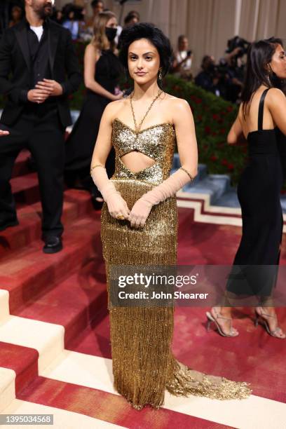 Camila Mendes attends The 2022 Met Gala Celebrating "In America: An Anthology of Fashion" at The Metropolitan Museum of Art on May 02, 2022 in New...