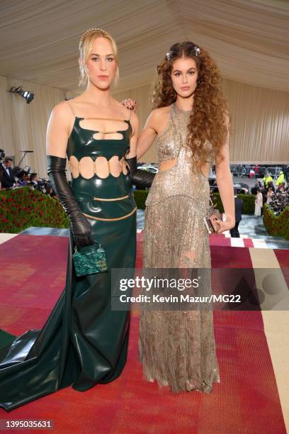 Tommy Dorfman and Kaia Gerber arrive at The 2022 Met Gala Celebrating "In America: An Anthology of Fashion" at The Metropolitan Museum of Art on May...