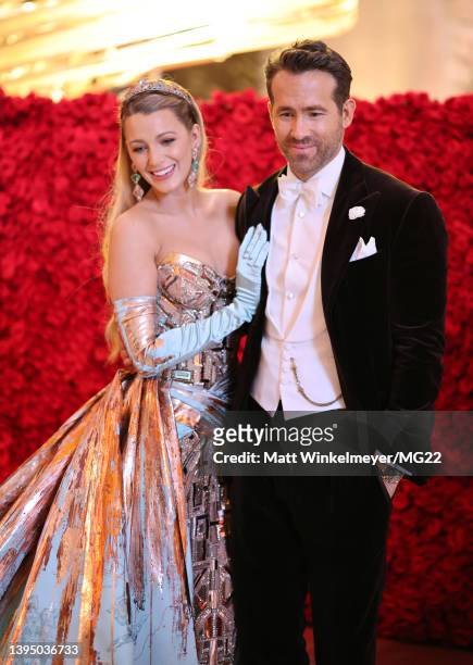 Co-Chairs Blake Lively and Ryan Reynolds attend The 2022 Met Gala Celebrating "In America: An Anthology of Fashion" at The Metropolitan Museum of Art...