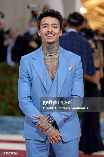 Nyjah Huston attends The 2022 Met Gala Celebrating "In America: An Anthology of Fashion" at The Metropolitan Museum of Art on May 02, 2022 in New...