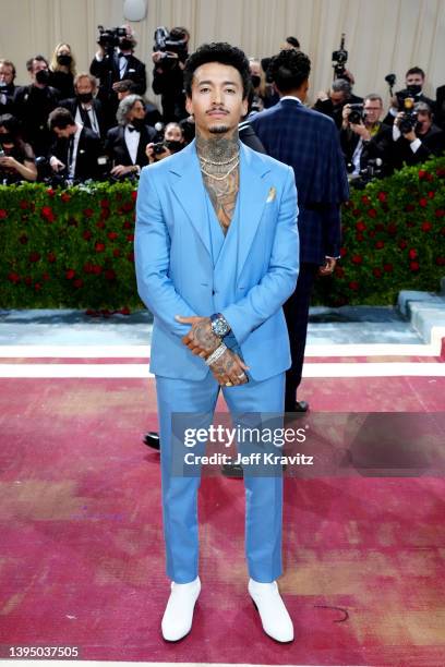 Nyjah Huston attends The 2022 Met Gala Celebrating "In America: An Anthology of Fashion" at The Metropolitan Museum of Art on May 02, 2022 in New...