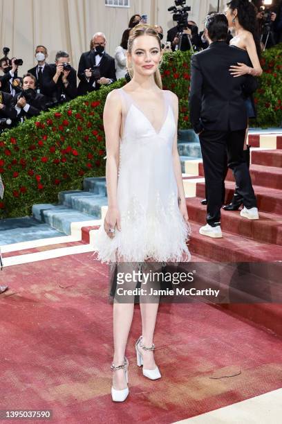 Emma Stone attends The 2022 Met Gala Celebrating "In America: An Anthology of Fashion" at The Metropolitan Museum of Art on May 02, 2022 in New York...