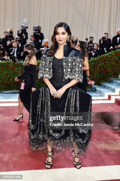 Gemma Chan attends The 2022 Met Gala Celebrating "In America: An Anthology of Fashion" at The Metropolitan Museum of Art on May 02, 2022 in New York...