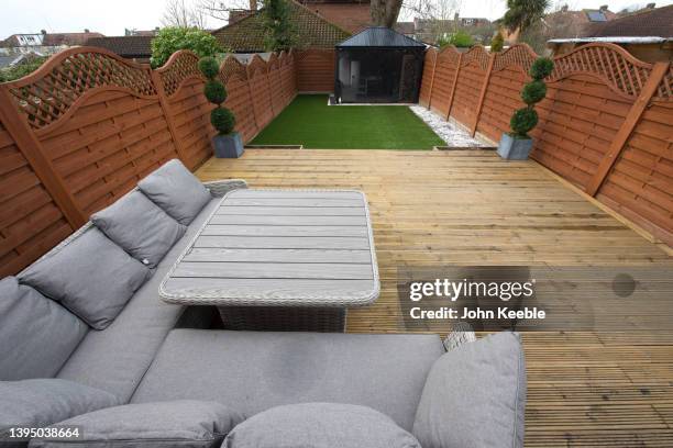 property interiors - backyard deck stock pictures, royalty-free photos & images