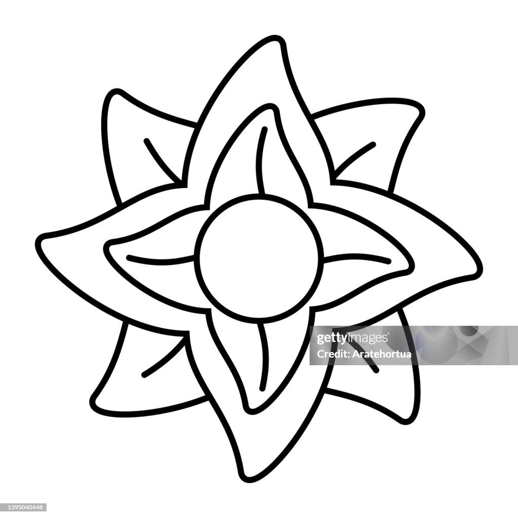 Isolierter Umriss eines Blumenvektors