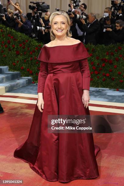 Hillary Rodham Clinton attends The 2022 Met Gala Celebrating "In America: An Anthology of Fashion" at The Metropolitan Museum of Art on May 02, 2022...