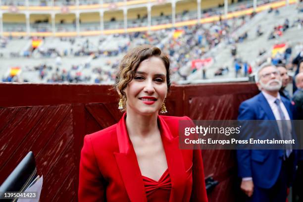 Isabel Diaz Ayuso attends the Goyesca bullfight held at the Las Ventas bullring on May 2 in Madrid, Spain.