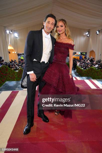 Adrien Brody and Georgina Chapman arrive at The 2022 Met Gala Celebrating "In America: An Anthology of Fashion" at The Metropolitan Museum of Art on...