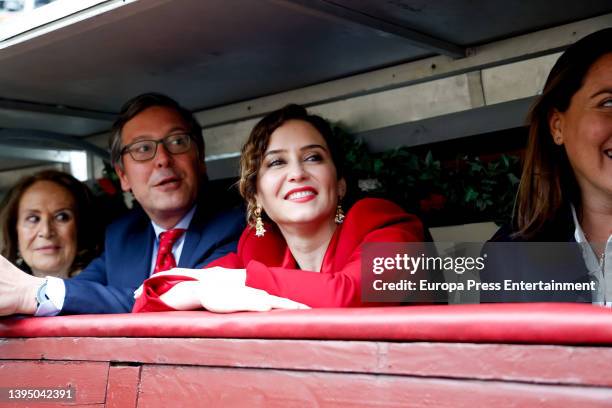 Isabel Diaz Ayuso attends the Goyesca bullfight held at the Las Ventas bullring on May 2 in Madrid, Spain.