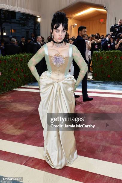 Billie Eilish attends The 2022 Met Gala Celebrating "In America: An Anthology of Fashion" at The Metropolitan Museum of Art on May 02, 2022 in New...