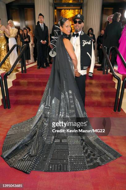 Alicia Keys and Swizz Beatz arrive at The 2022 Met Gala Celebrating "In America: An Anthology of Fashion" at The Metropolitan Museum of Art on May...