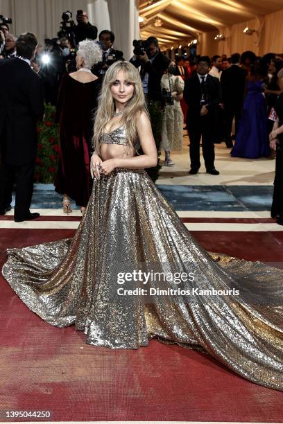 Sabrina Carpenter attends The 2022 Met Gala Celebrating "In America: An Anthology of Fashion" at The Metropolitan Museum of Art on May 02, 2022 in...