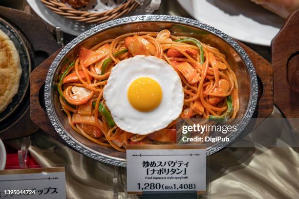 naporitan or napolitan,  japanese yōshoku, fried spaghetti, food model - yōshoku stock pictures, royalty-free photos & images