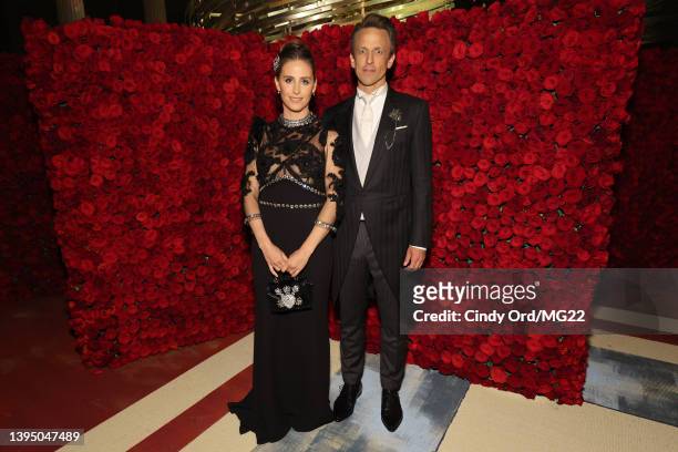 Alexi Ashe and Seth Meyers attend The 2022 Met Gala Celebrating "In America: An Anthology of Fashion" at The Metropolitan Museum of Art on May 02,...