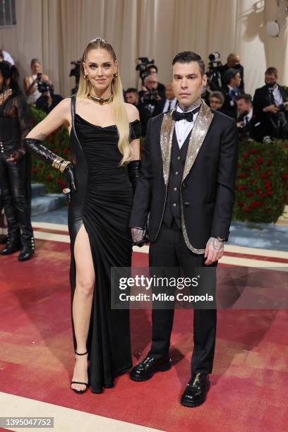 Chiara Ferragni and Fedez attend The 2022 Met Gala Celebrating "In America: An Anthology of Fashion" at The Metropolitan Museum of Art on May 02,...